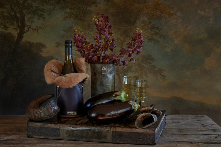 kywie champagne aubergine silk