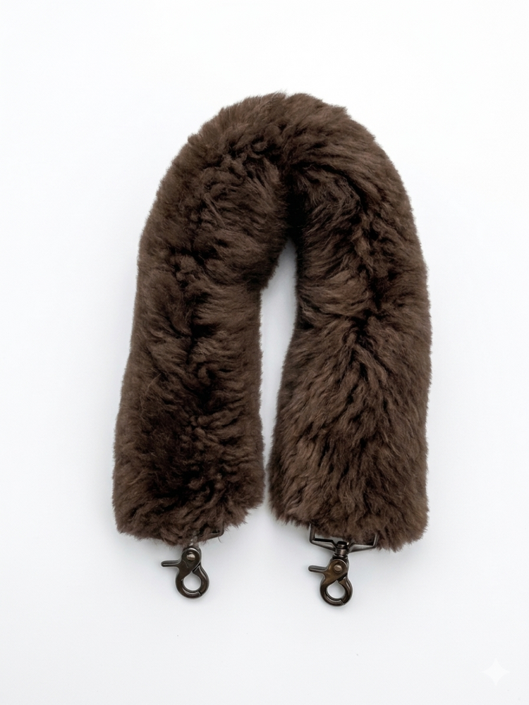 wool strap 60 cm choco fluffy
