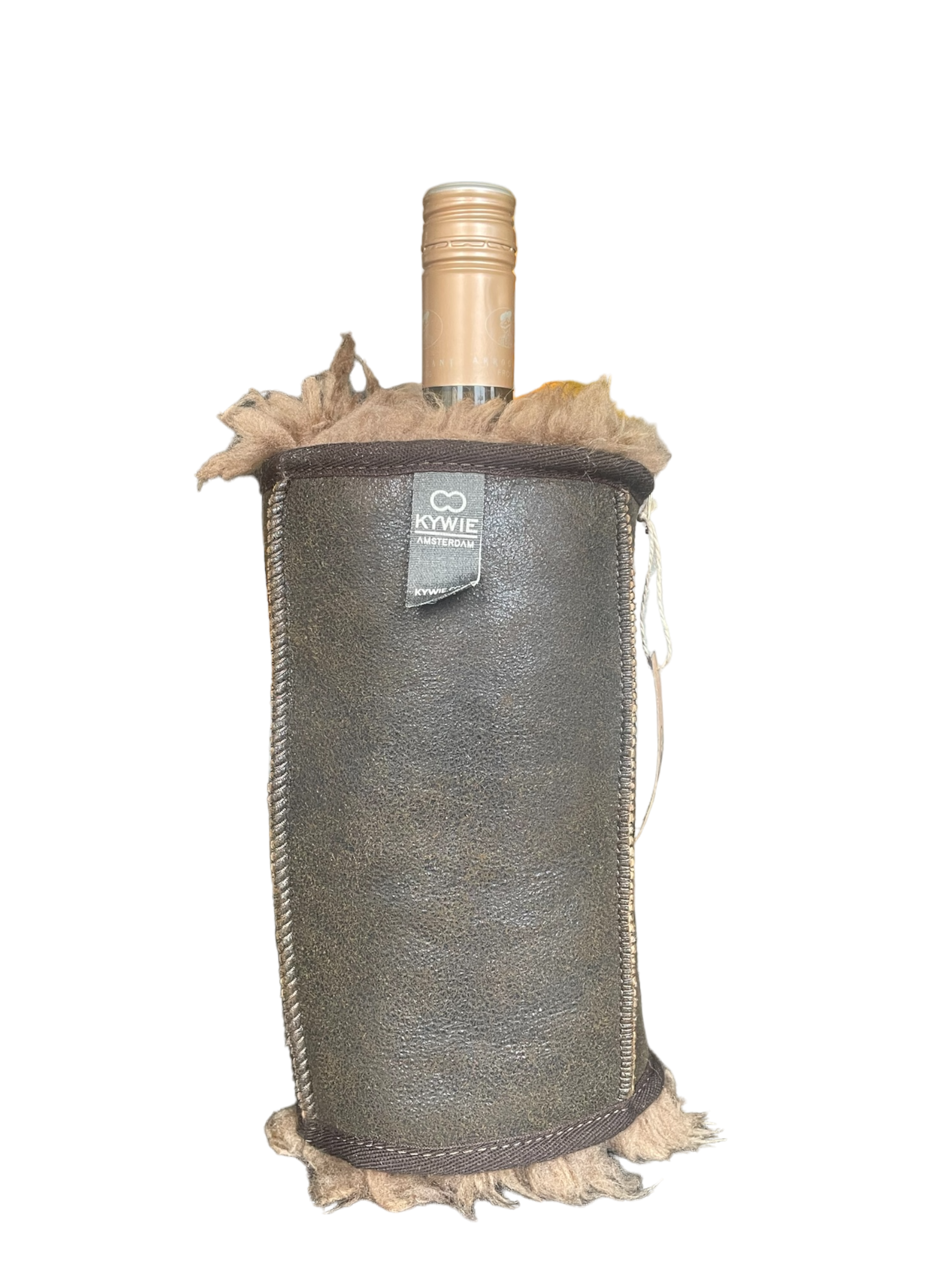 kywie KYWIE Manchon de bouteille Vintage Marron Fluffy