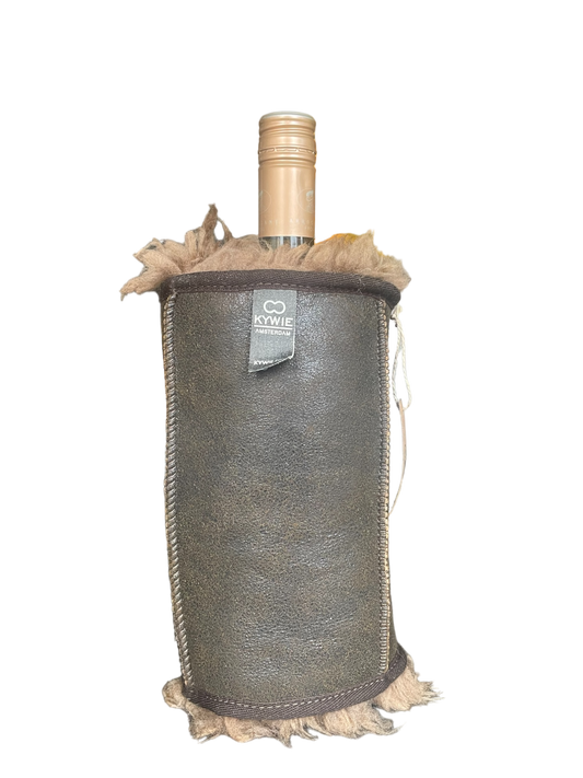 kywie wine sleeve vintage brown fluffy