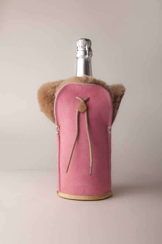 kywie champagne bright pink suede