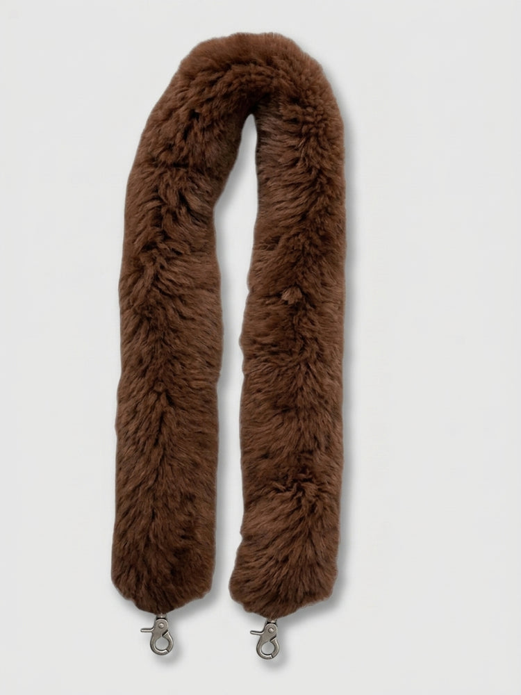wool strap 115 cm choco fluffy