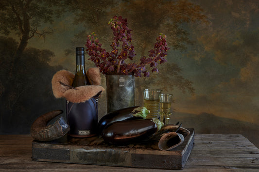 kywie champagne aubergine silk
