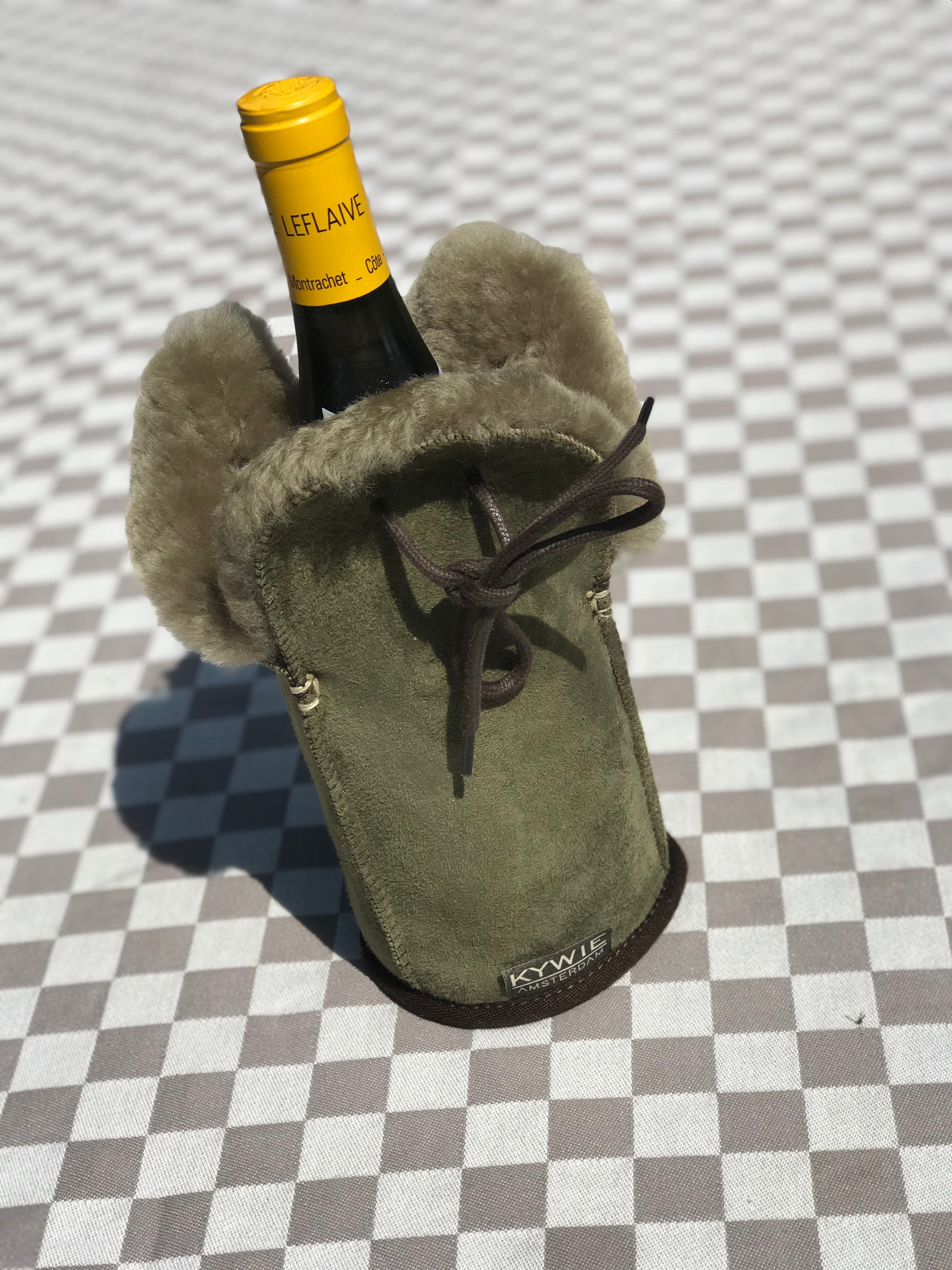 kywie champagne khaki-olive suede