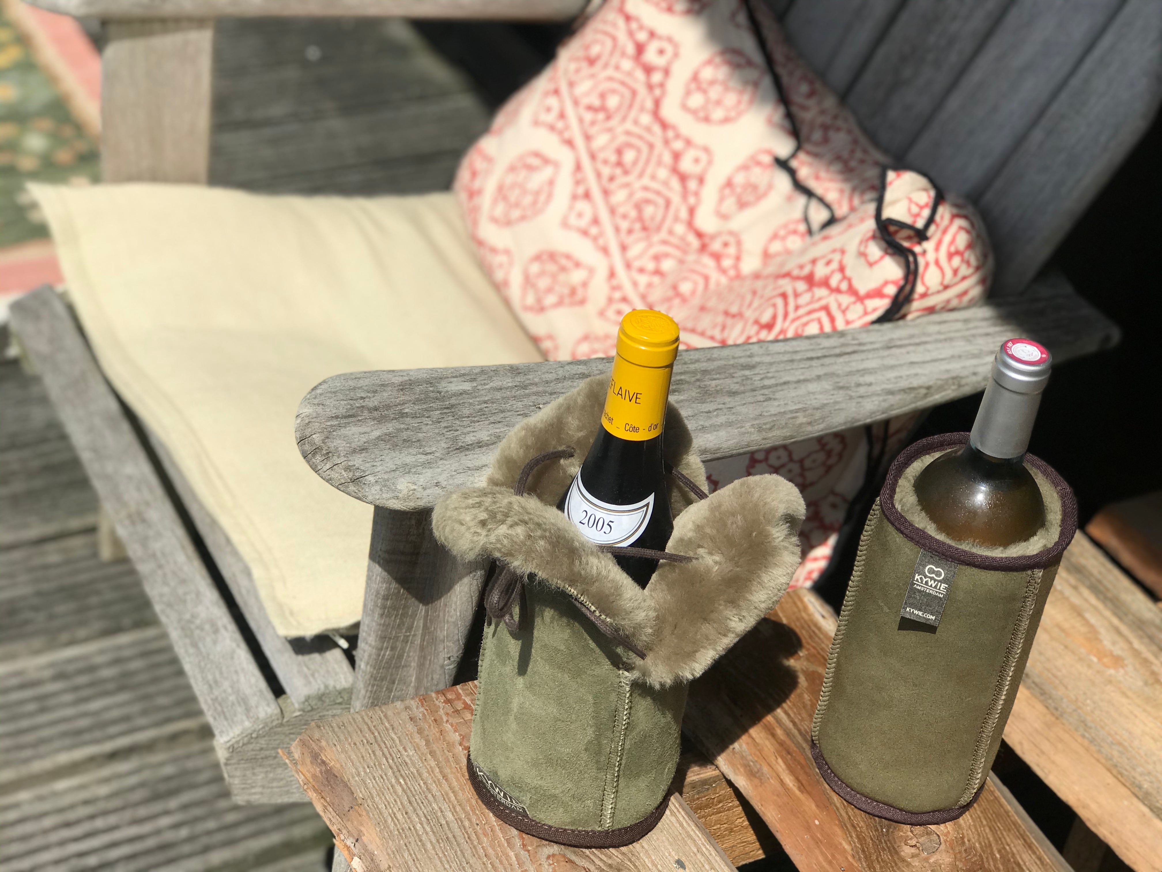 kywie champagne khaki-olive suede