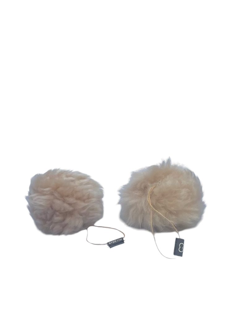 kywie sheepskin fluffy christmas ornaments – set of 2